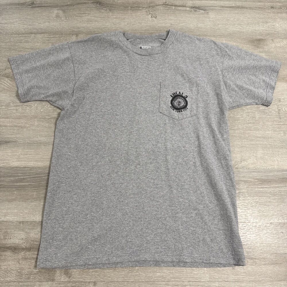 Local 3 Shirt FWMC Pride 2023 New York City Men's Gray Pocket Tee Large